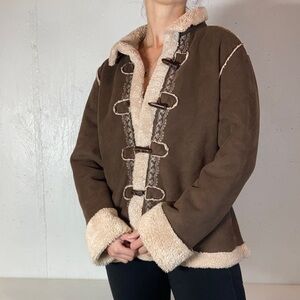 Dark Brown Penny Lane Faux Fur Lined Coat